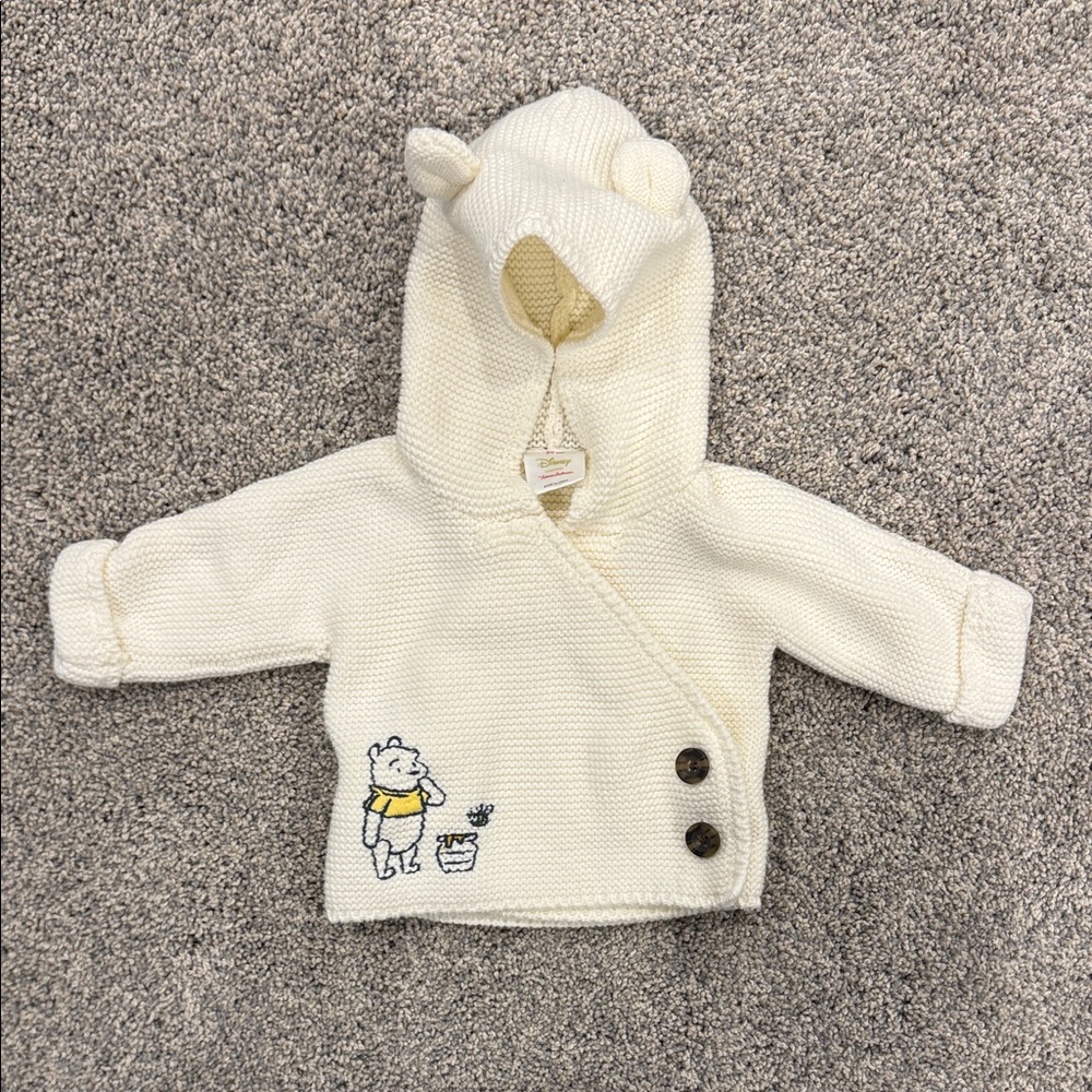 Hanna Andersson Cream Knit Sweater with Winnie the Pooh Design